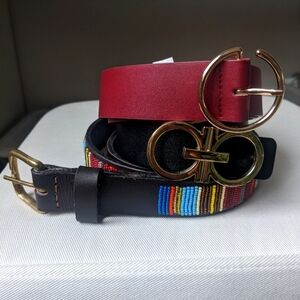 3 leather belts!